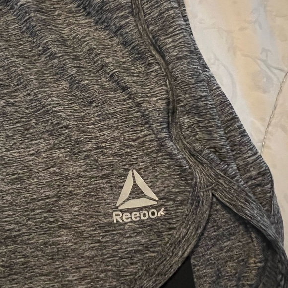 Reebok athletic layered shorts; grey & black.  Gently used condition. - Picture 3 of 8